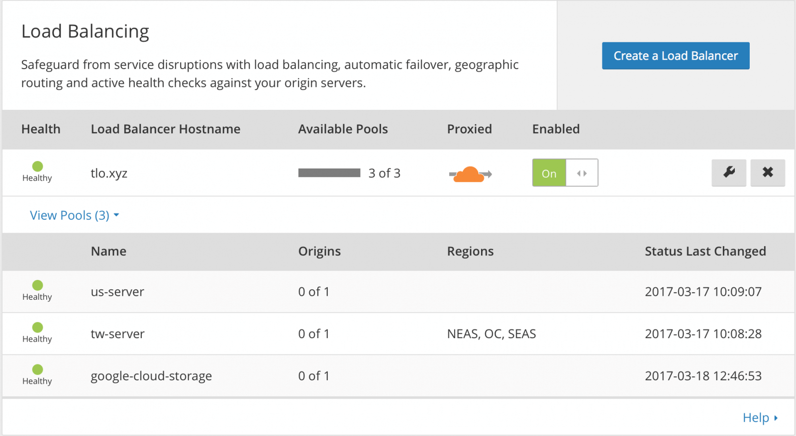 Load Balancing screenshot