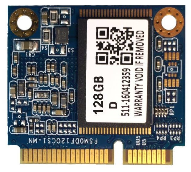 mSATA mini type SSD (from amazon.com) 3.0cm * 2.7cm * 0.4cm
