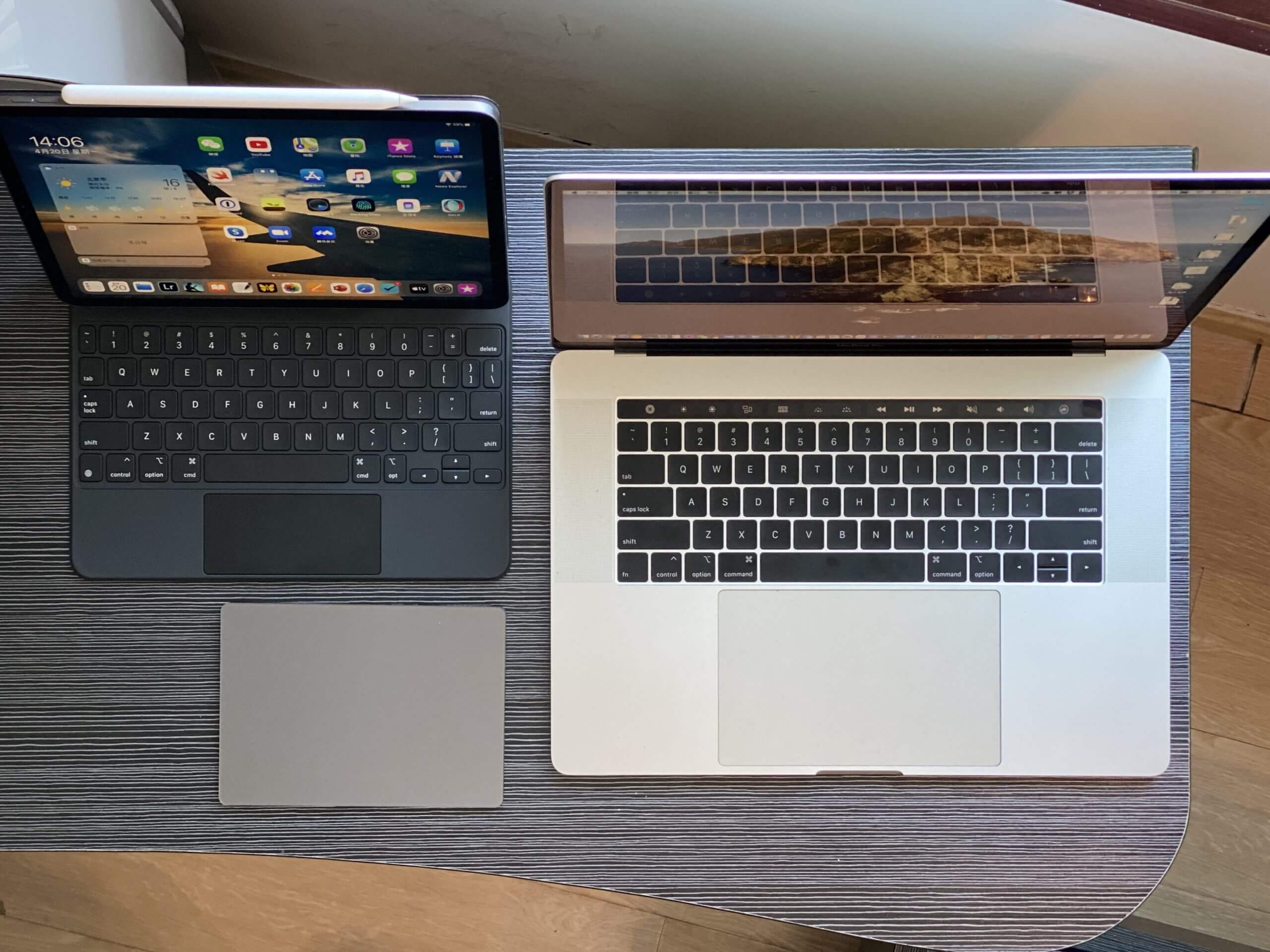 与 15-inch MacBook Pro 和 Magic Trackpad for Mac 对比（无标注）